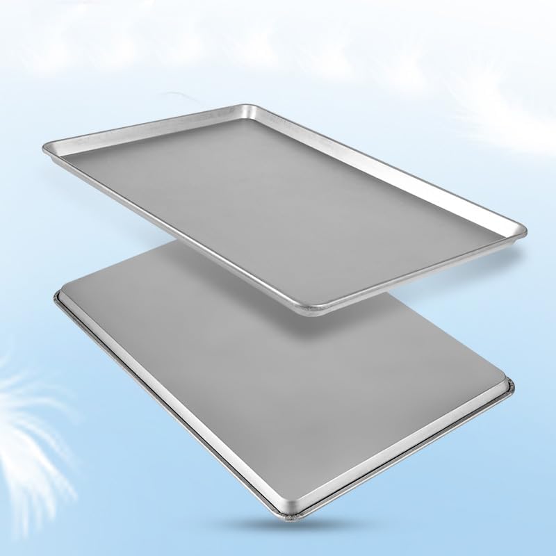 Skiennix Aluminum Alloy Baking Sheet Pan Set - 18" x 13" | Durable Cookie & Roasting Pans (2-Pack)