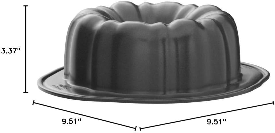 Wilton Gold Non-Stick Fluted Tube Cake Pan - 9.49 Inch Cold-Rolled Steel Bakeware, PFAS-Free