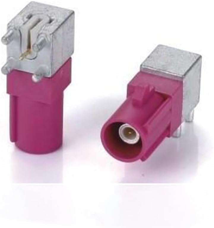 2Pcs RF Coaxial Cable Connector, Fakra Video Connector H Male Right Angle Cable Connector PCB Mount for Car XM Radio