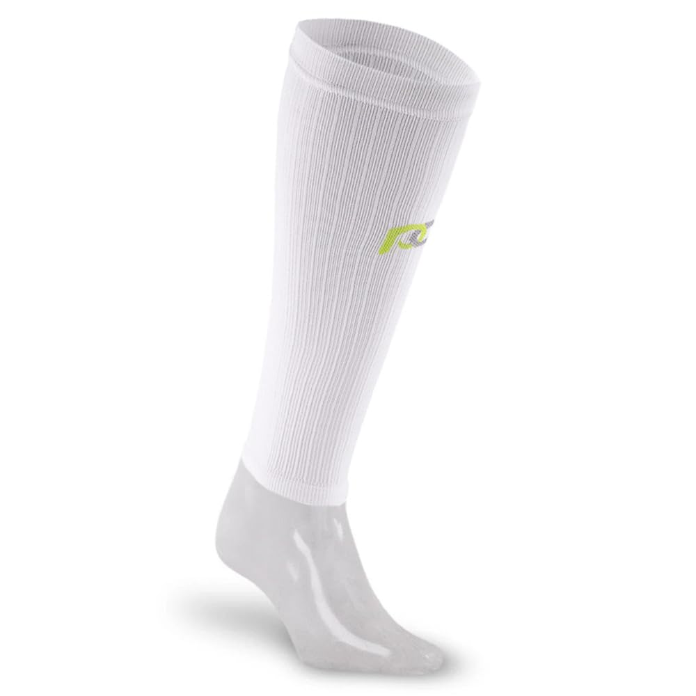 Pro Compression Calf Compression Sleeves for Men & Women - Shin Sleeves for Shin Splint Relief, Travel, and Running Support - White, Large/X-Large
