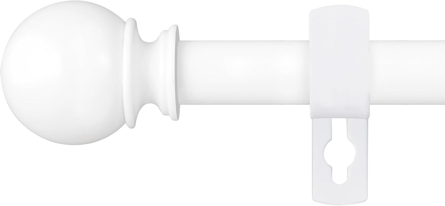 Skiennix Heavy Duty Metal Curtain Rod - Adjustable 28 to 48 Inch, 5/8" Diameter, Includes Bracket