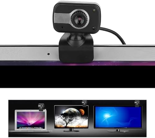 Zerone 640 480/0.3Mp 360 30 Webcam with Microphone, x USB Camera with Clamp Mount Support Rotation and Vertical