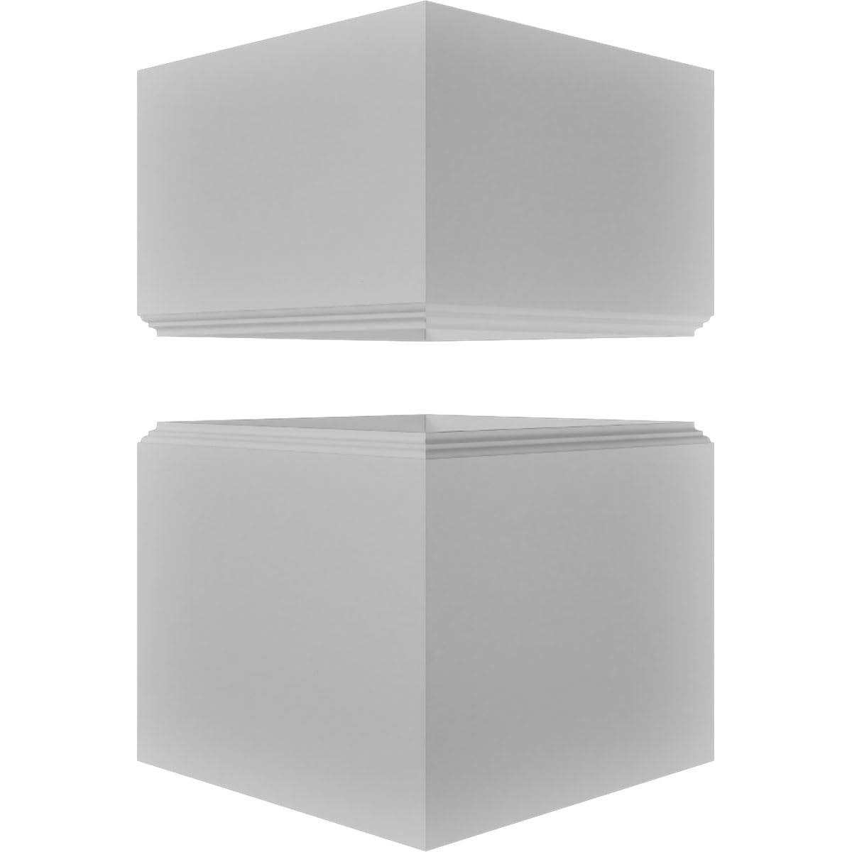 Ekena Millwork 10"W x 9'H Premium Square Non-Tapered Smooth PVC Endura-Craft Column Wrap Kit, Standard Capital & Base
