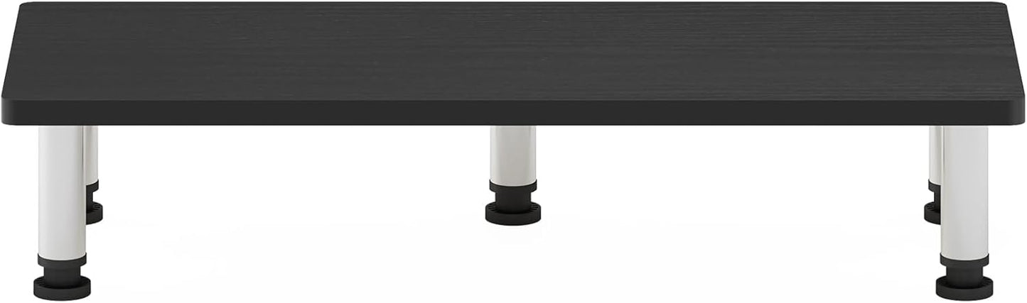 Furinno Monitor Riser Stand - Americano Finish with Stainless Steel Tubes