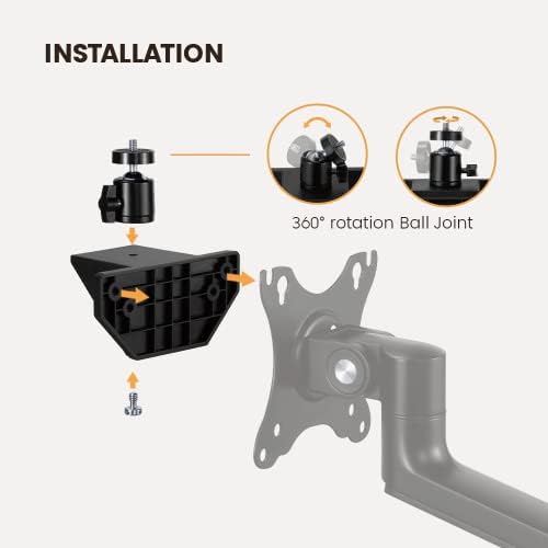 Mount Plus XMA-08 3/8 5/8 360 VESA Ball Head Adaptor for Monitor Arms | & Adapters | Rotation Ball Joint | Mount