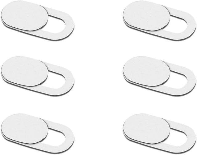 Generic 5 10, (5 Webcam Cover Sticker Slide - Camera Privacy Security Protect for Phone Laptop, Black or White, or Cell