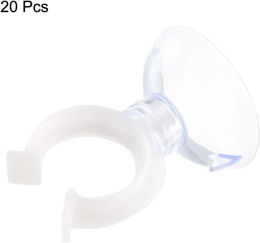 Uxcell Aquarium Suction Cup Clips - Airline Tube Holders for Fish Tank | Clear 17mm, 20 Pcs