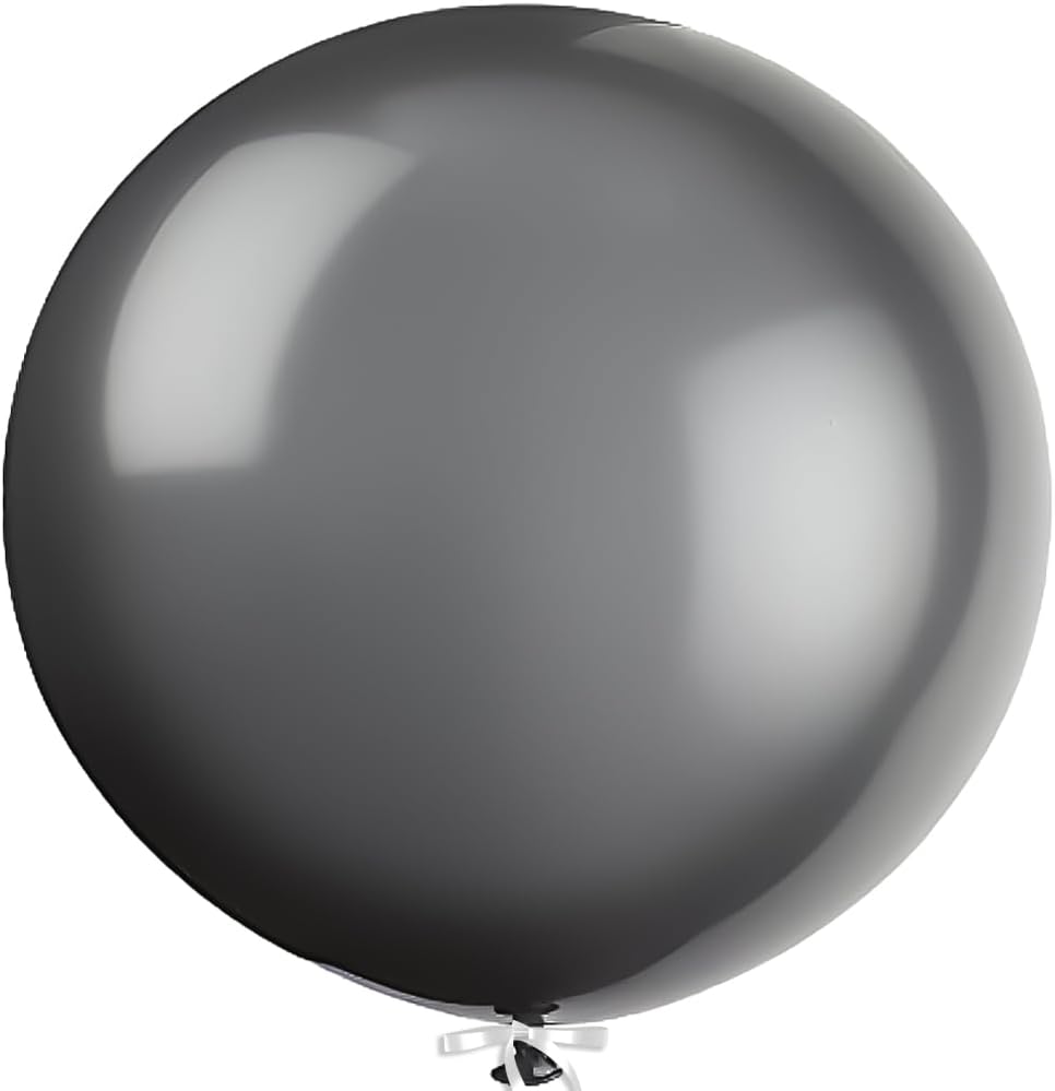 Phantom Black Latex Balloons - 36" Pack of 6 | Vibrant Design for Birthdays, Graduations & Events