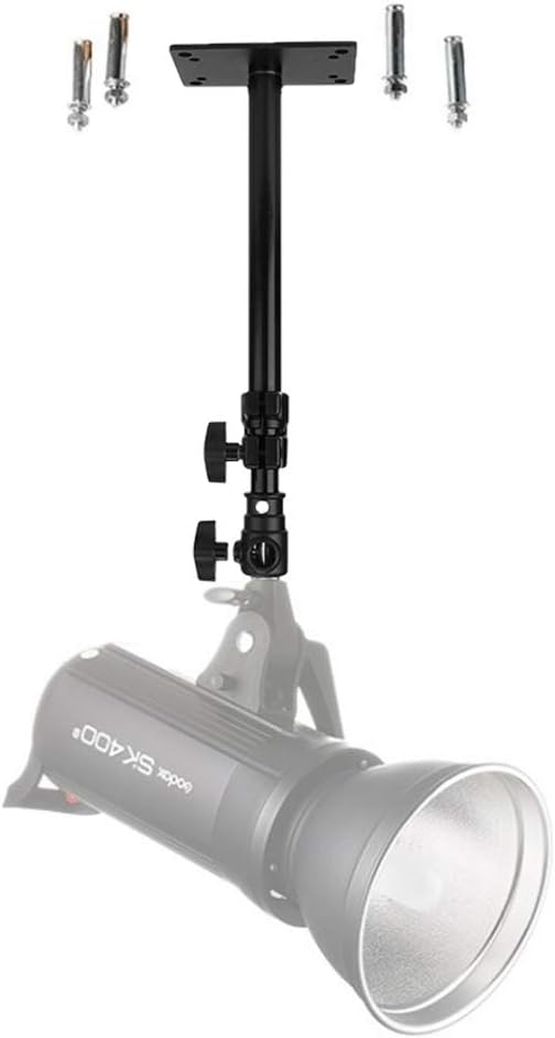 FIEWSZIHU 14.1-21.6inches/36-55 cm 1/4 inch 3/8 inch Camera Ceiling Wall Mount Light Stand with to Universal Adapter