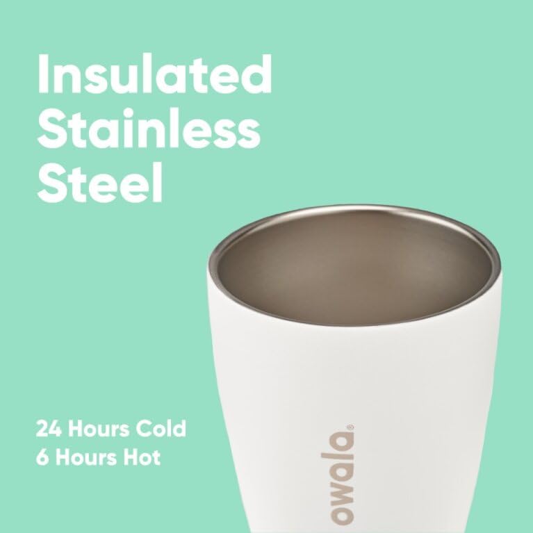 Owala SmoothSip Insulated Stainless Steel Coffee Tumbler - Reusable Hot & Iced Coffee Mug, 10 oz, Gray