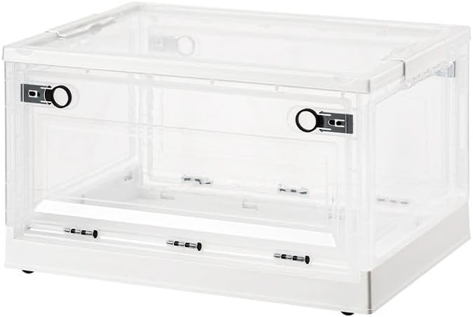 Storage Bins with Lids by [Brand Name] - 50 QT Stackable Plastic Containers with Wheels | Collapsible Organizer for Home, Office, and Dorm