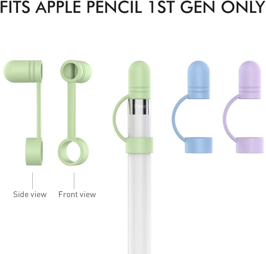 AHASTYLE 1st 3 Pack 1st Silicone Cap for Apple Pencil Generation Anti-Lost Apple Pencil Cap Cover Accessories