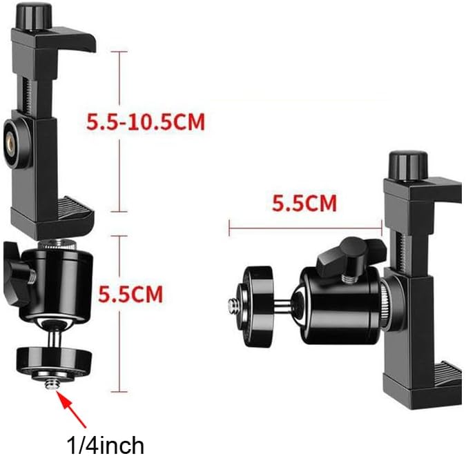 ThtRht 1/4'' Indoor Security Camera Ceiling Wood Beam Mount Stand with Clips Interior Door Frame Clasp Bracket Thread