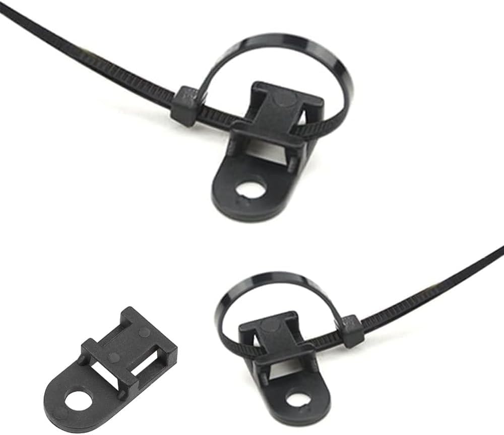 XVTHOAKU Kit-50 50 6" 50 White Cable Zip Tie Mounts Pcs Cable Zip Tie Saddle Type Mounts Base With Pcs Cable Ties