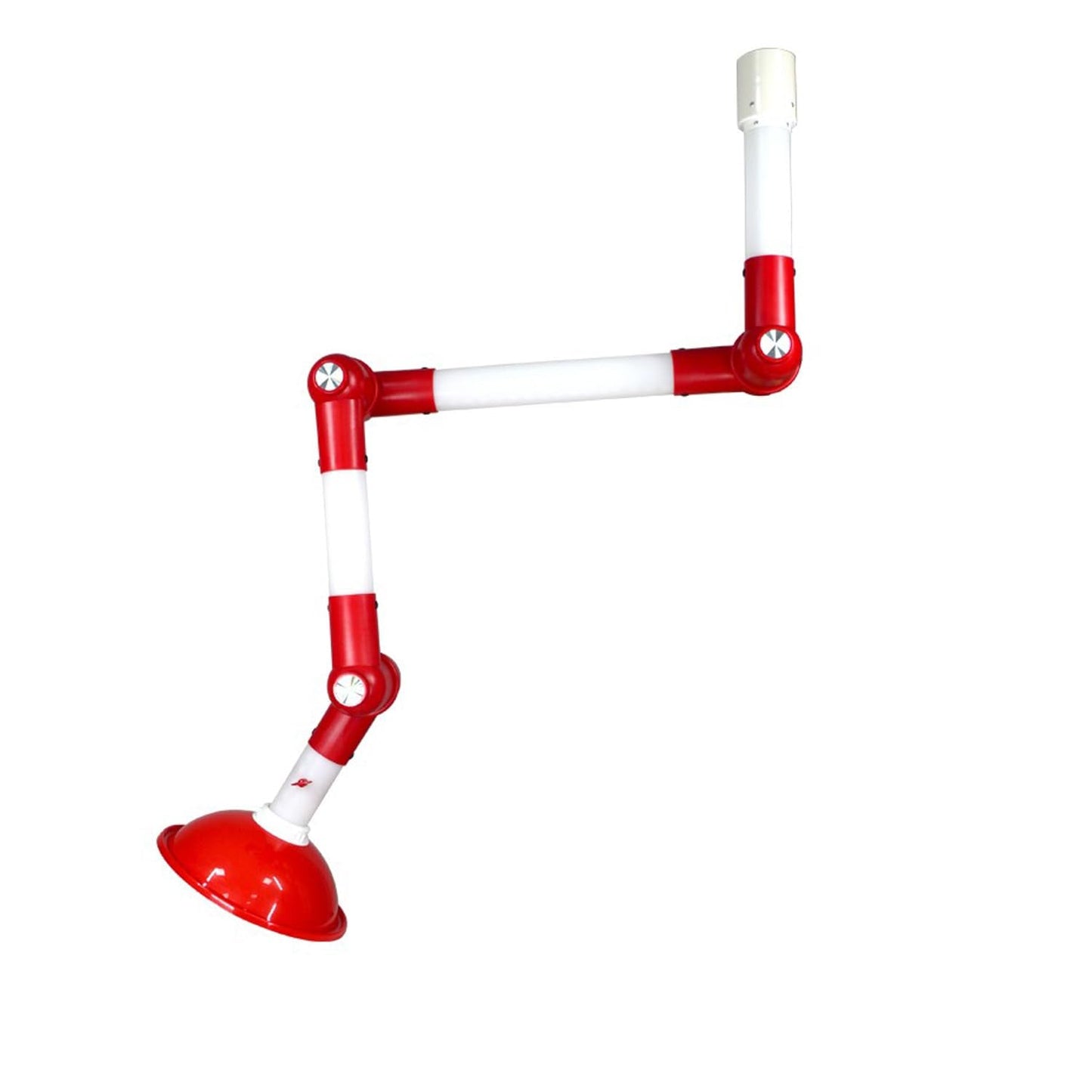ZC FLYYD Universal Fume Extractor Arm 90mm 110mm Compatible, 3-Section 360° Rotatable Lab Fume Hood Snorkel, Ceiling or Wall Mountable for Laboratory,Moxibustion, Soldering, Industrial (White-White)
