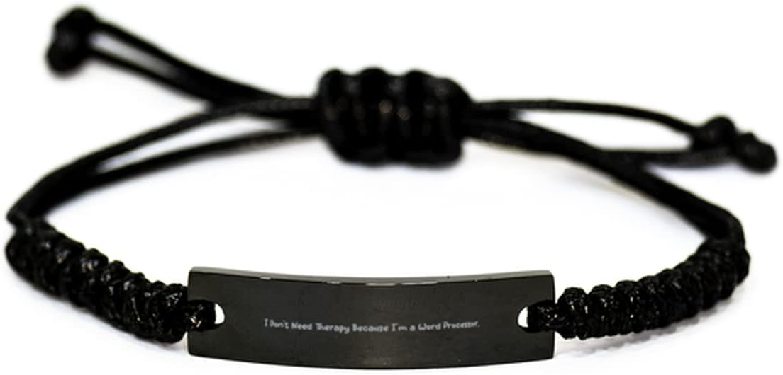 Generic Funny Word Processor Gifts, I Don't Need Therapy Because I'm a Word Processor, Funny Birthday Black Rope