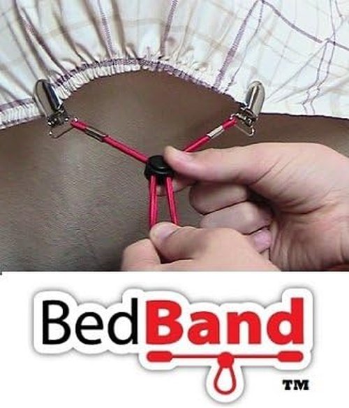 Bed Band | USA-Made Bed Sheet Holder & Gripper - Patented Design for Smooth Sleep - Black, 1 Pack (4 Bands)