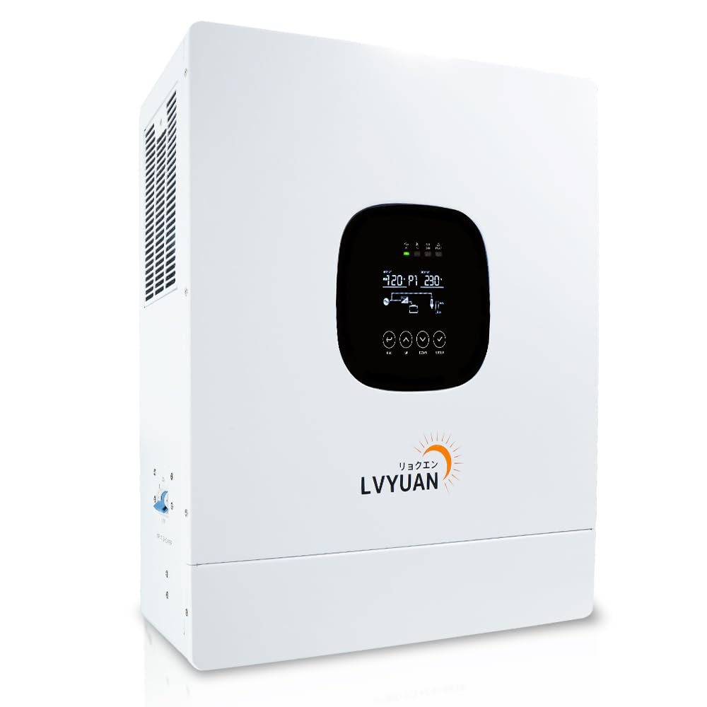LVYUAN Hybrid Solar Inverter 5000 watt, DC 48V Pure sine Wave Hybrid Inverter to AC 120V Inverter and 100A MPPT Solar Inverter Charger for Off-Grid System