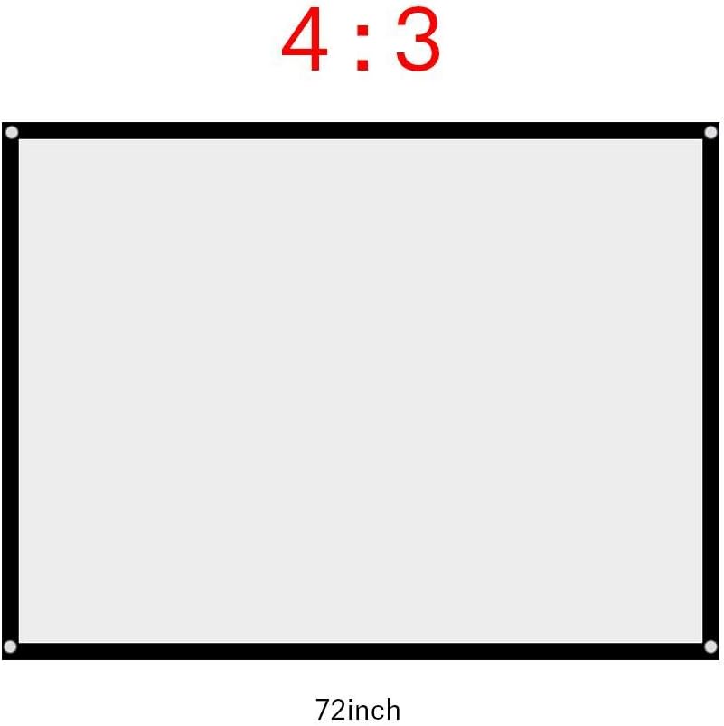 Yosoo Health Gear 16:9 40 120 inches (72in) Projection Screen Indoor Outdoor Projector Curtain, Thicken Portable White