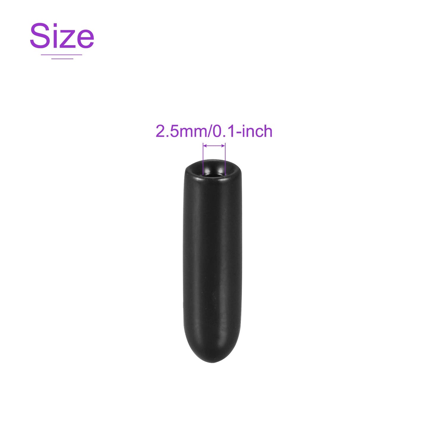 DMiotech 50 Pack 3/32" ID Black Screw Thread Protectors Rubber End Caps Bolt Covers for Screw Bolt Furniture Pipe