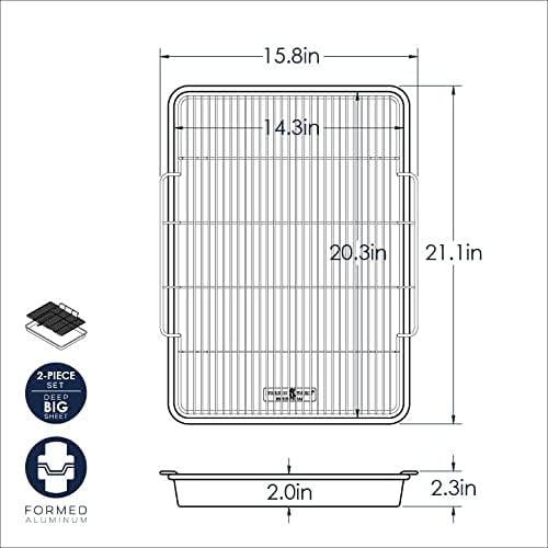Nordic Ware Extra Large Baking Tray - Crisping Rack for Perfectly Cooked Meals | Silver Finish