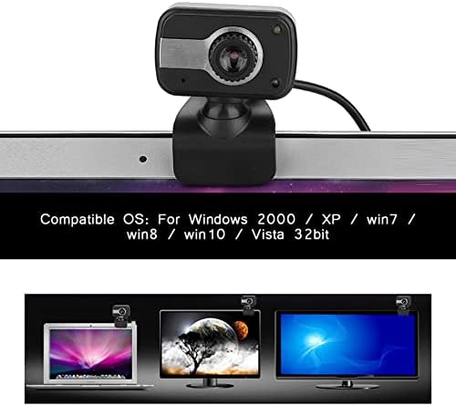 Zerone 640 480/0.3Mp 360 30 Webcam with Microphone, x USB Camera with Clamp Mount Support Rotation and Vertical