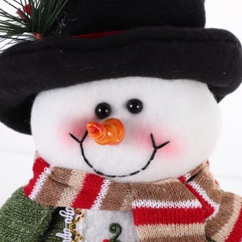Skiennix Plush Snowman Tabletop Decoration - 10.22" X 6.48" Winter Ornament for Holiday Home Decor