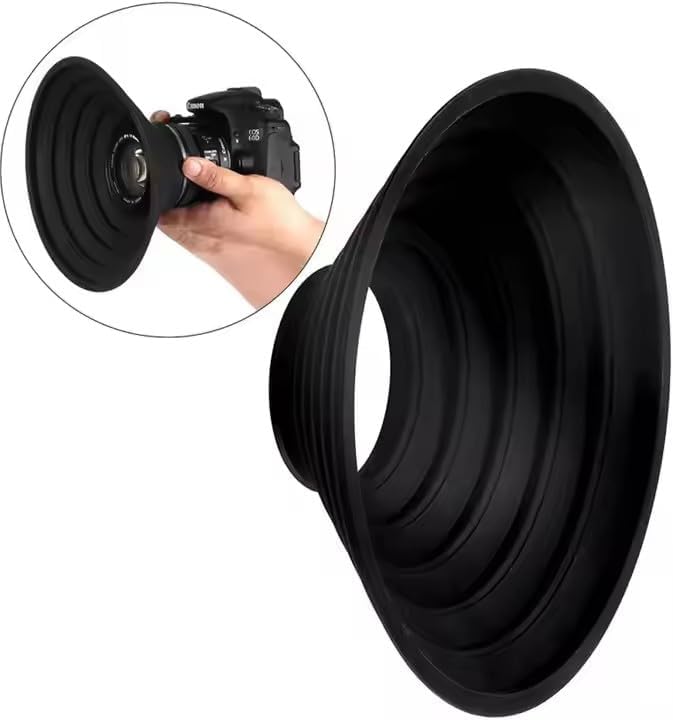 Generic 50mm 70mm Anti Reflection Lens Hood - Universal Rubber Camera Hood for DSLR & Mirrorless, Anti-Glare & Glare