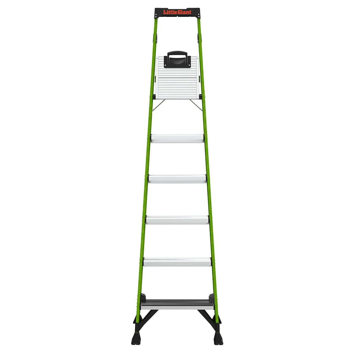 Little Giant Ladders, MightyLite 2.0, 8' Stepladder with Ground Cue, Fiberglass, Type IAA, 375 lbs Weight Rating, (15408-001), Green