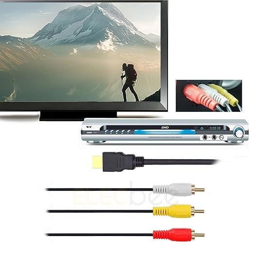 3 1.5M/5ft, 1080P HDMI to RCA AV Cable, HDMI Male to RCA AV Video Audio Cable Connectors Video Audio Adapter