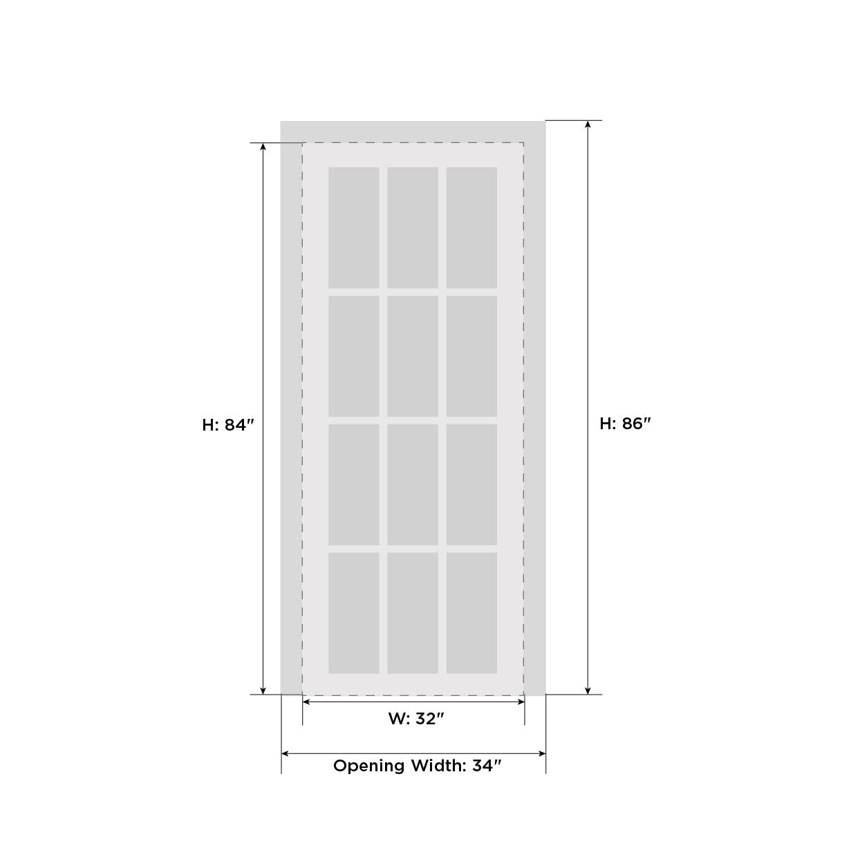 Sartodoors PLANUM 0010 | 32 x 84 | Matte Grey Interior Single Swing Door with No Glass | Solid Wood with Honeycomb Door in Modern Style | Hardware Included