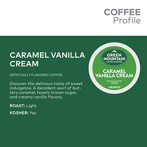 Green Mountain Coffee Roasters Caramel Vanilla Cream Coffee - Light Roast K-Cup Pods, 96 Count