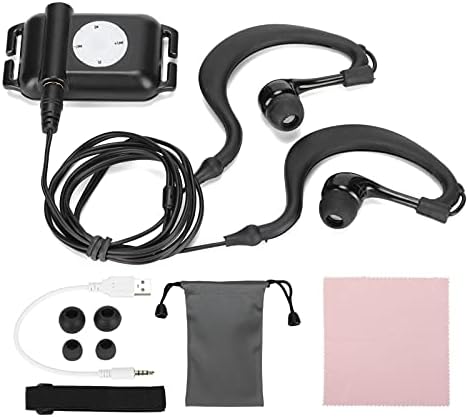 Dilwe IPX8 MP3 4GB MP3 8-10 MP3/Lossless Swimming, Player, Portable Players with Headphone, Hours Format Music Player
