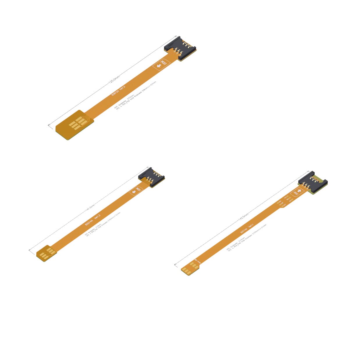 ADTLINK (B3612A-N(Mini ADT-Link Micro SIM Mini SIM Nano SIM FPC Cable Sim Card Small to Small Converter Adapter Small