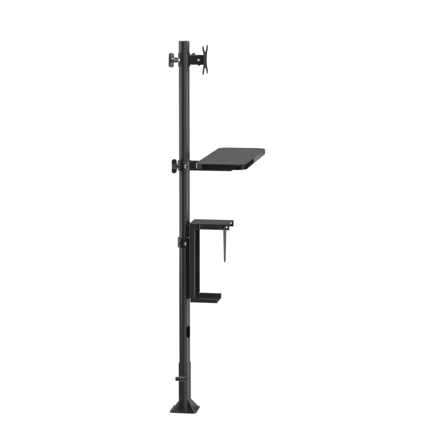 VERSATABLES Sentry Floor Mount Computer Station - Ergonomic Height Adjustable Workstation for Industrial & Office Use - Heavy Duty Space Saving Design with Secure Mount & Cable Management