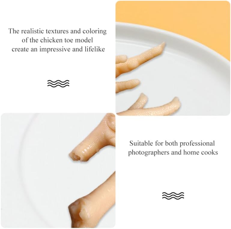 2 5.82X1.88X1.18 Inch Kisangel Realistic Chicken Feet Model Pcs Faux Food Display Props for Photography Kitchen Decor