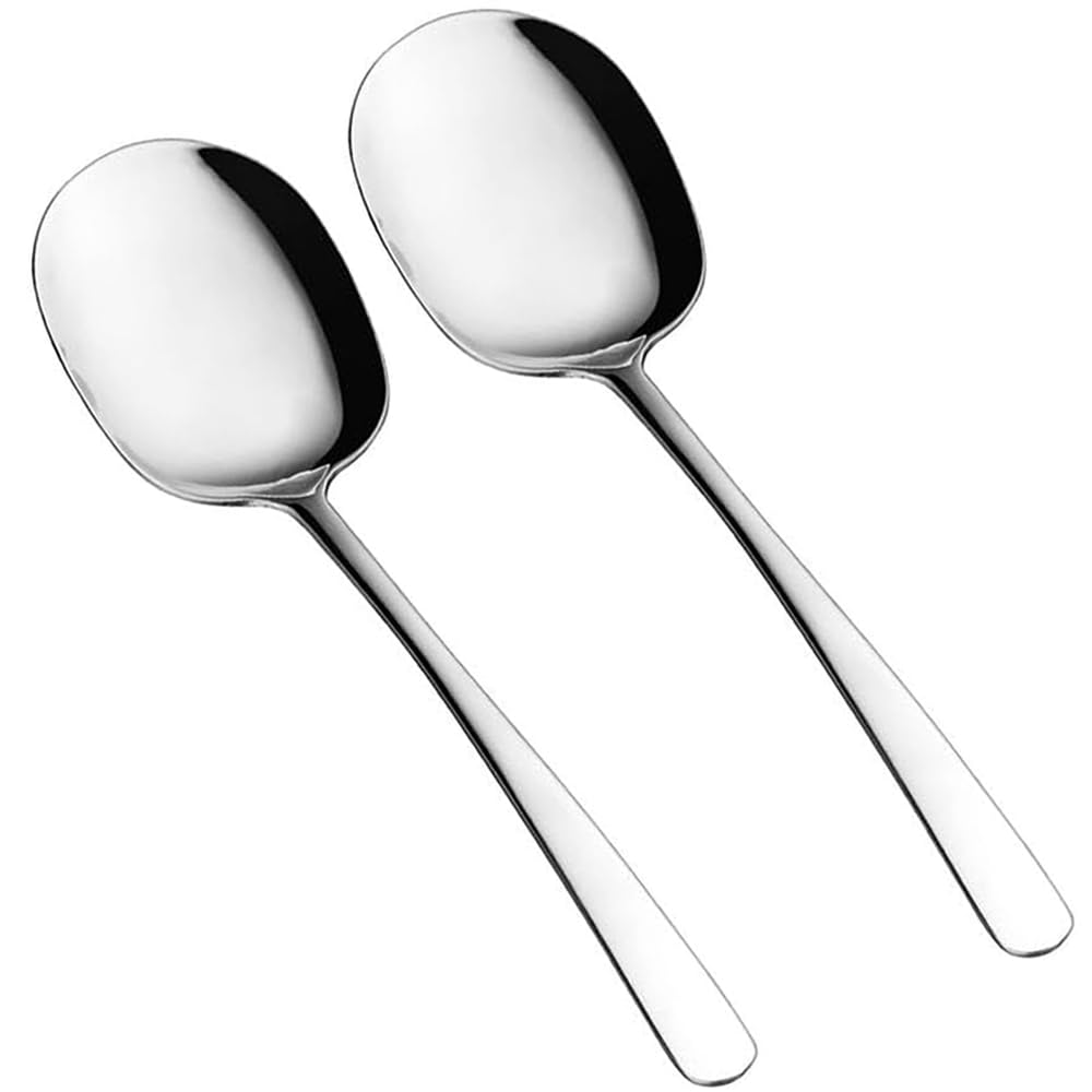 SIAIQIANG Extra-Large Serving Spoons Set,Food-Grade 18/8 Stainless Steel,11.4-Inch Serving Utensils Set,Ideal for Salads, Pasta Platters,Mashed Potatoes,Buffets,and More (2-Pack)
