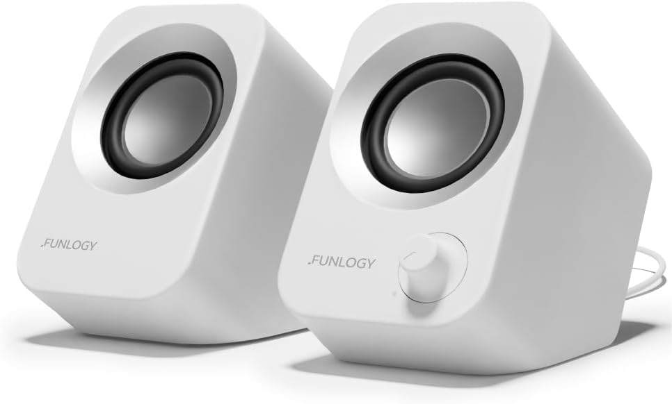 FUNLOGY 14W 30 Speaker - Stereo PC Speakers, USB Powered, Compact Size with Tilt Design, Volume Dial Control