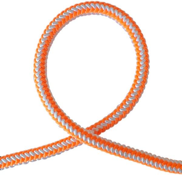 Pelican Rope 16-Strand 1/2 in (12.7 mm) Arborist-16™ Rope - 5400 lbs MBS - Static Climbing Rope - Rescue Operations - High Visibility - 200 ft - Tight Spliced Eye - Orange/White - Made in The USA