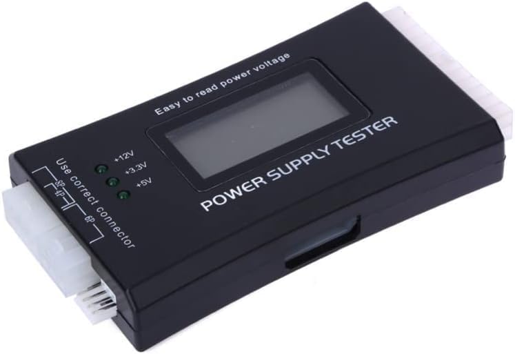 BUBUCAM 20/24 4/6/8 PC Power Supply Diagnostic LCD Computer Testing Device Computer Pin Supply Tester for SATA, IDE