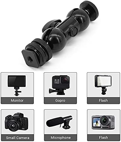 Walway 1/4" Cool Ballhead Multi-Function Double Ball Head with Cold Shoe Mount and Screw for DSLR