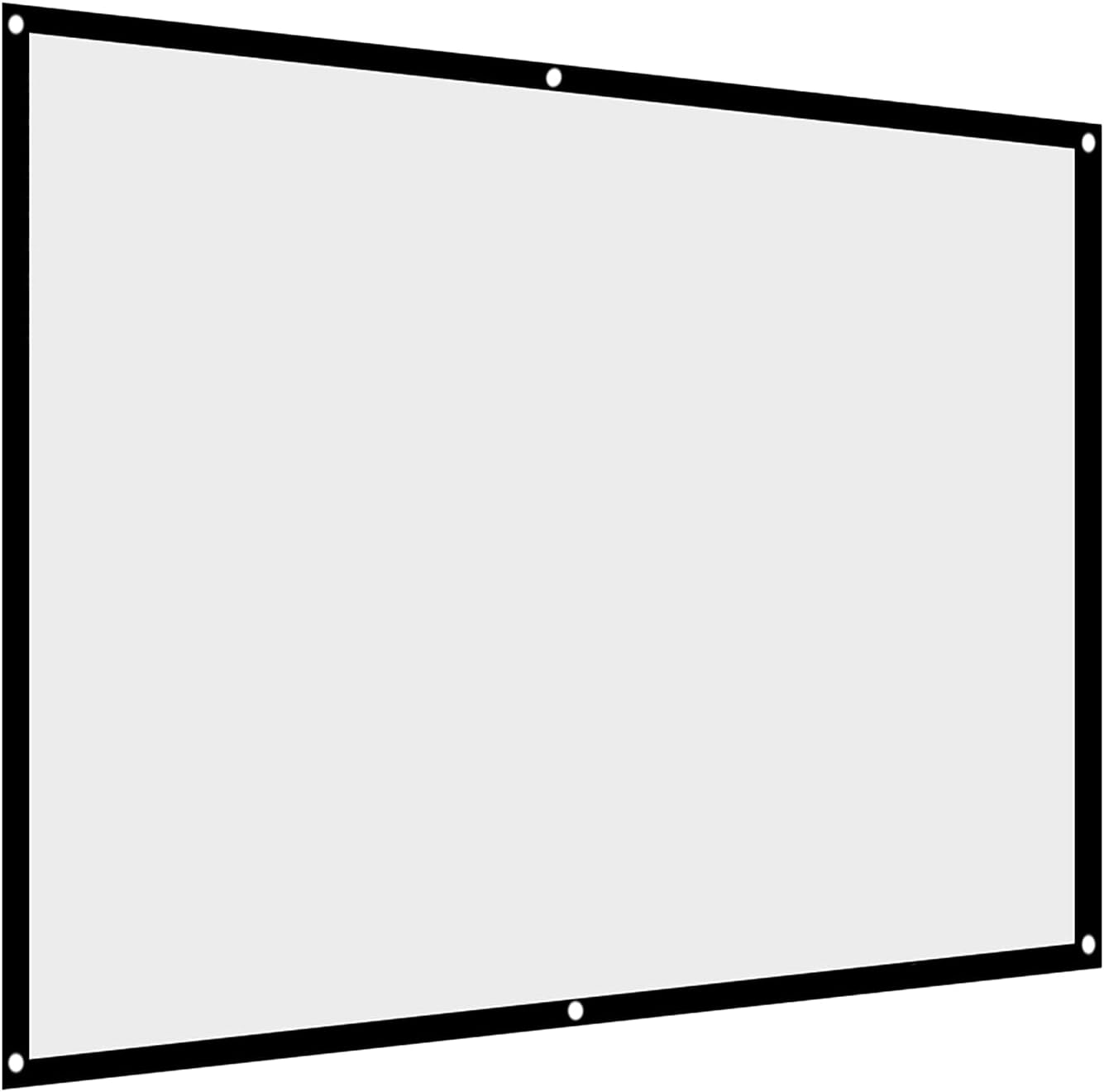 Yosoo Health Gear 16:9 40 120 inches (100in) Projection Screen Indoor Outdoor Projector Curtain, Thicken Portable White