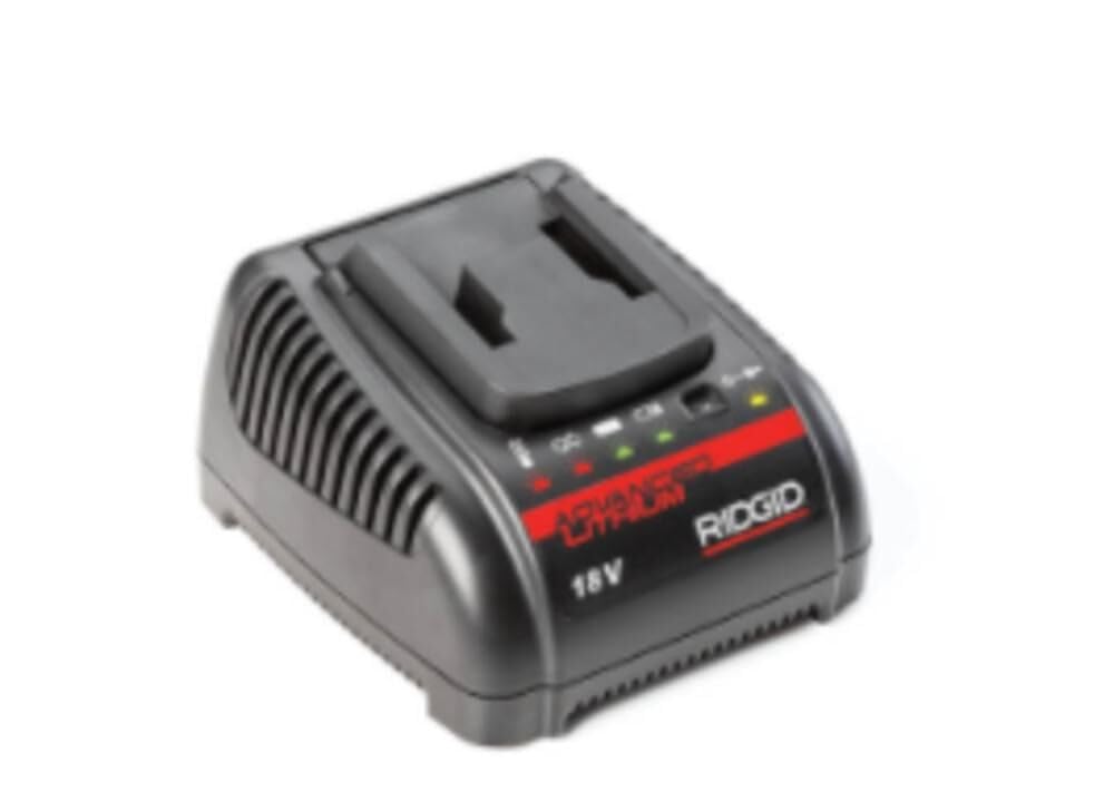 RIDGID 64383 18V Lithium Battery Charger, Built-in LED Indicators, Compatible with RP350, RP340, RE6, RE600, RE60, CS65x, CS12x, CS6x Versa