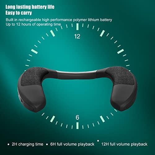 Diydeg 3D 5.3 18H IPX5 Open Ear Neckband Bluetooth Speaker, Stereo Sound Wearable Wireless Speaker with ENC Clear