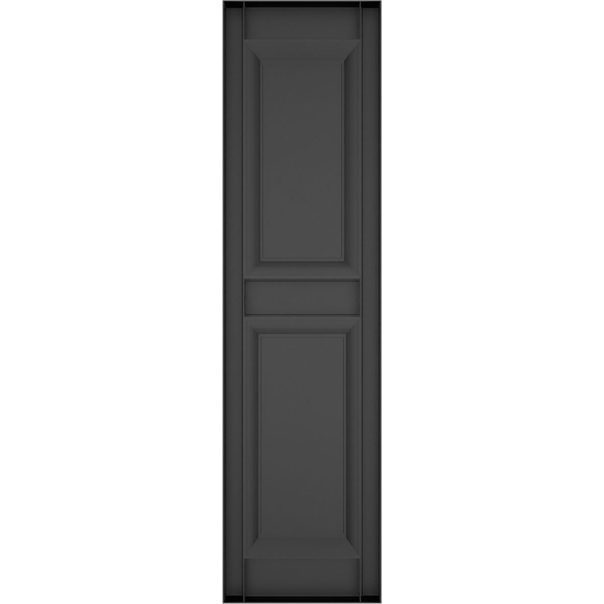 Ekena Millwork Lifetime Vinyl LP2S14X06300BL Standard Two Equal Panel Vinyls, Raised Panel Vinyl Shutters, w/Installation Shutter-Lok's & Matching Screws (Per Pair), 14.75"W x 63"H, Black