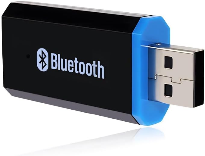 QOFOWIN 3.5mm (Yet-M1) USB Bluetooth Receiver Adapter, Wireless Audio Adapter Car Kit Music Receiver for Home