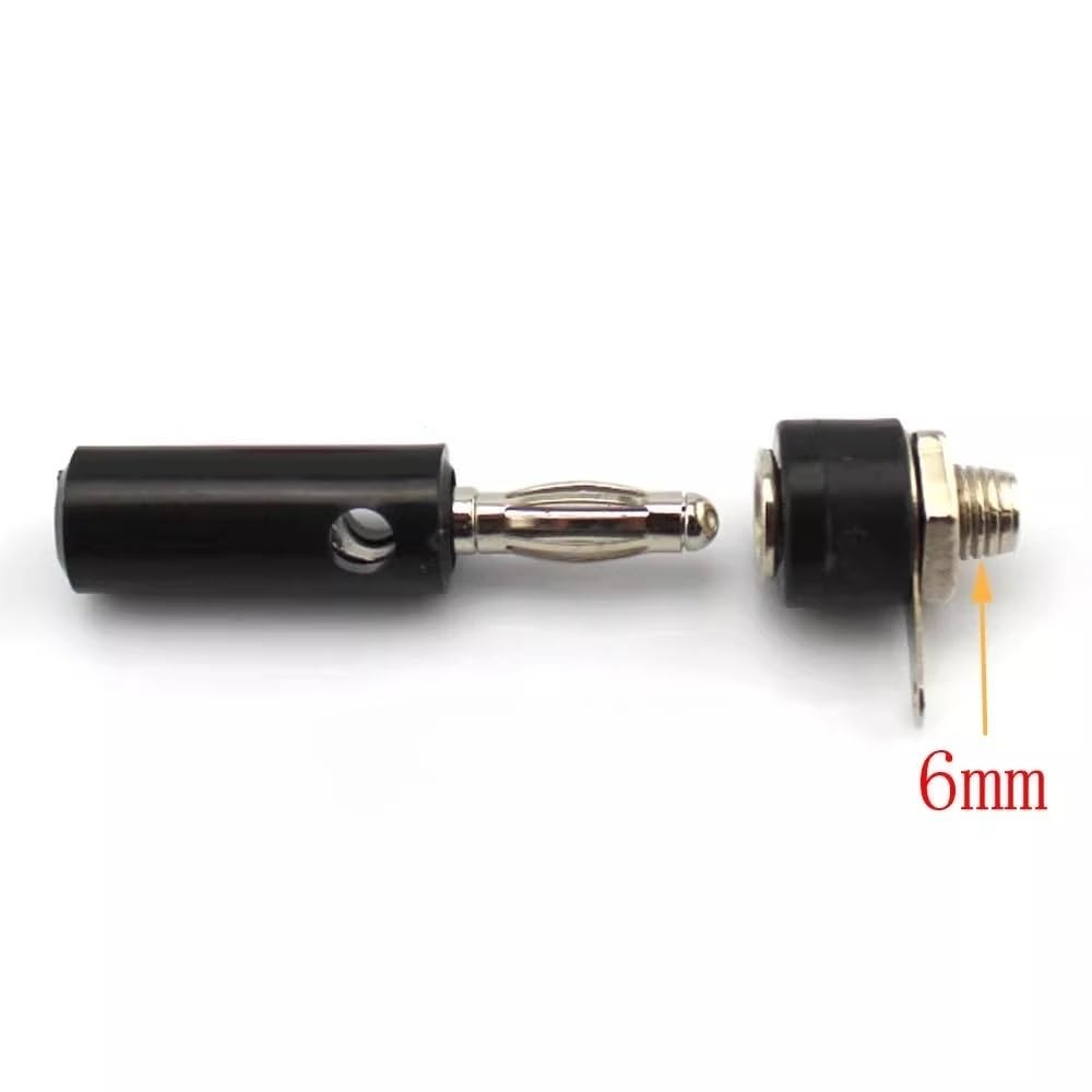 sjgqwt 10Sets 4mm Audio Speakers Banana Plug Screw + Socket Connector Kits Ja-ck Panel Terminal Red+Black DIY