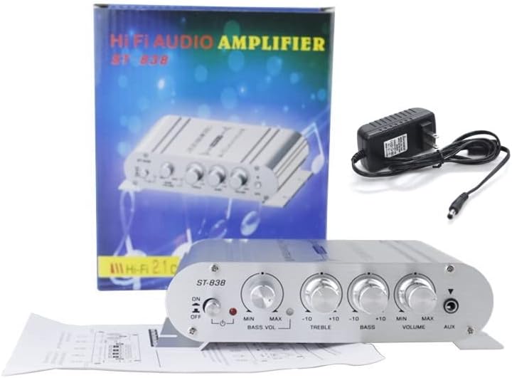 N\P 2.1 20W+20W+40W 12V 2A MP3 MP4 Sundeer Channel Mini Amplifier Hi-Fi Power Amplifier with Power Supply, Subwoofer