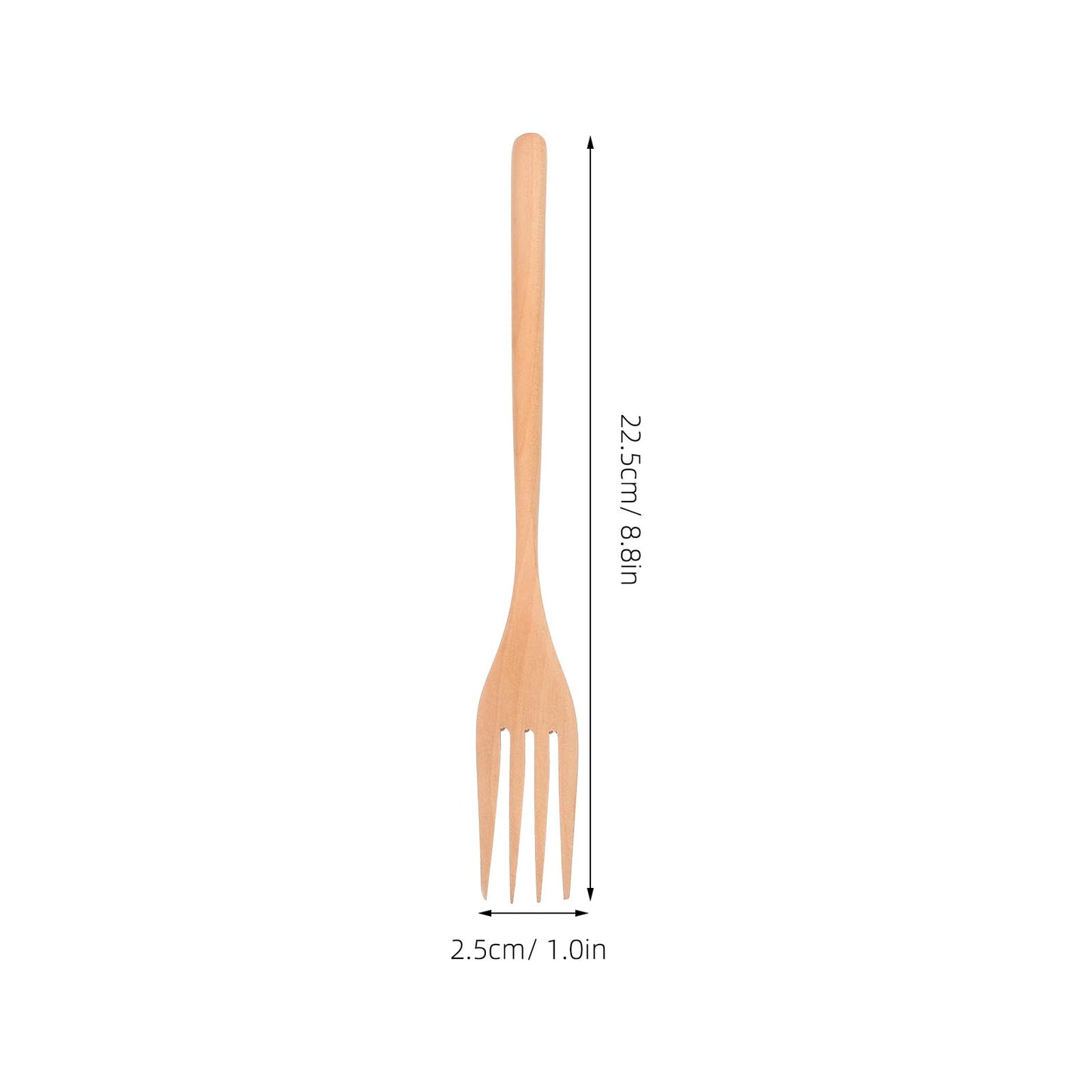 ROMISBABA Wooden Forks 22.5cm Wooden Cutlery for Eating Reusable Tasting Fork for Salad, Spaghetti, Grill, Fruit,Noodles Cooking Serving Utensil