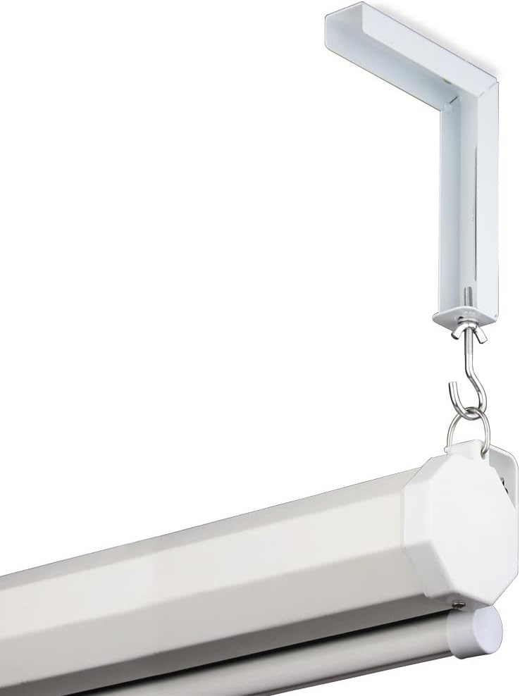 XuYelora 44 lbs(Color:White) Projector Screen Wall Mount L-Brackets, Adjustable Extension with Hook Universal Projector